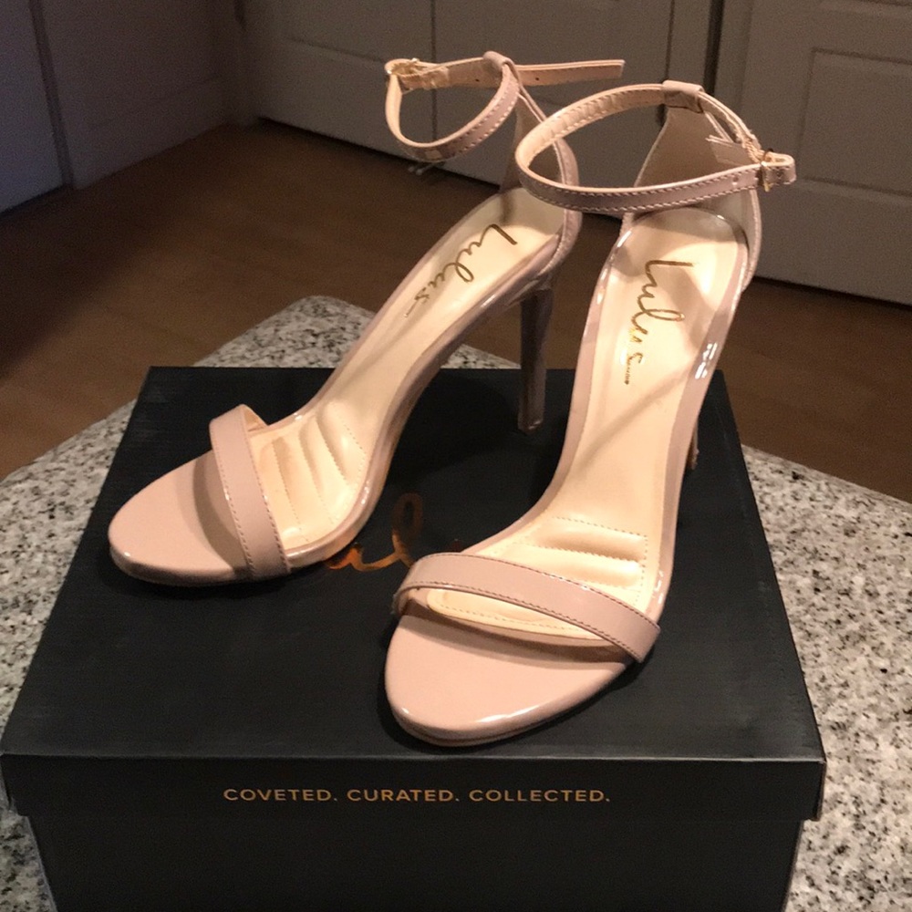 Lulu nude stilleto heels single strap